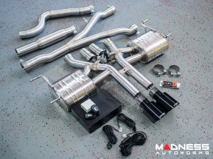 Jaguar F-TYPE Performance Exhaust System - MADNESS - 2.0L Turbo - Center Exit - Electronic Valve Design - Black Chrome Exhaust Tips